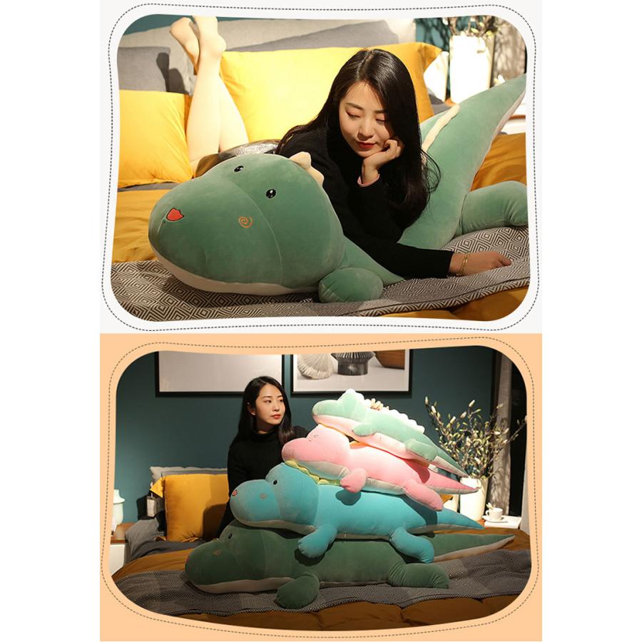 恐竜柄 ロング抱き枕 ぬいぐるみ ふわふわ クッション 80cm 100cm