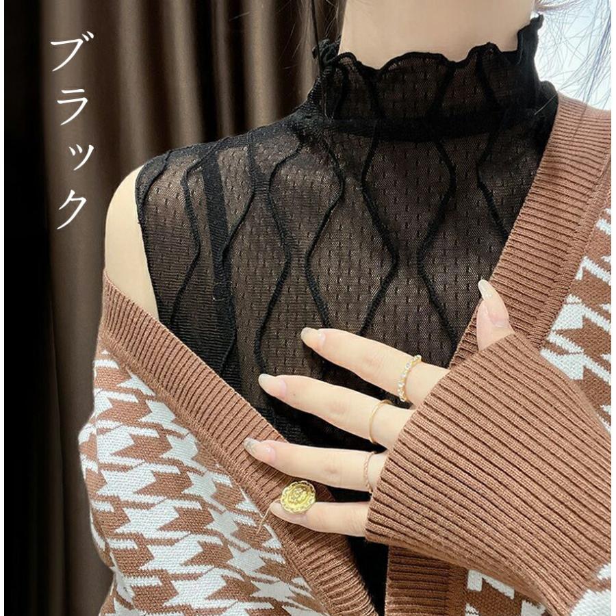 シアートップス ハイネック ノースリーブ タンクトップ インナー