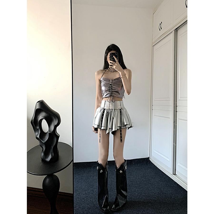 ダンス衣装 レディース シルバー ヒップホップ アイドル衣装