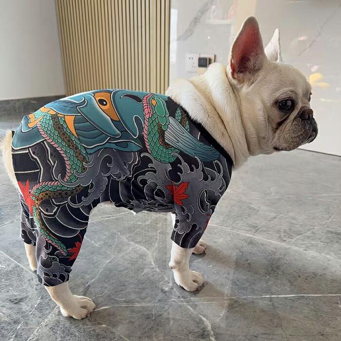 犬服 ペット服 タトゥー コスチューム 入れ墨風 シャツ 面白い 夏用