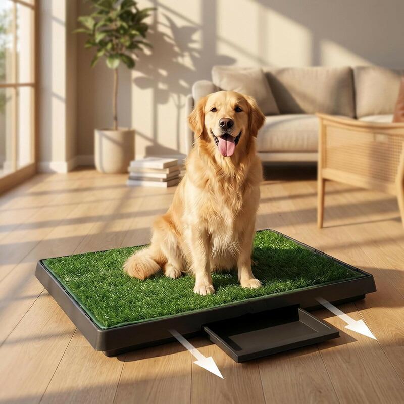 人工芝 ペットトイレ 犬用トイレ トレー ドッグトレー 3層式 囲い付き