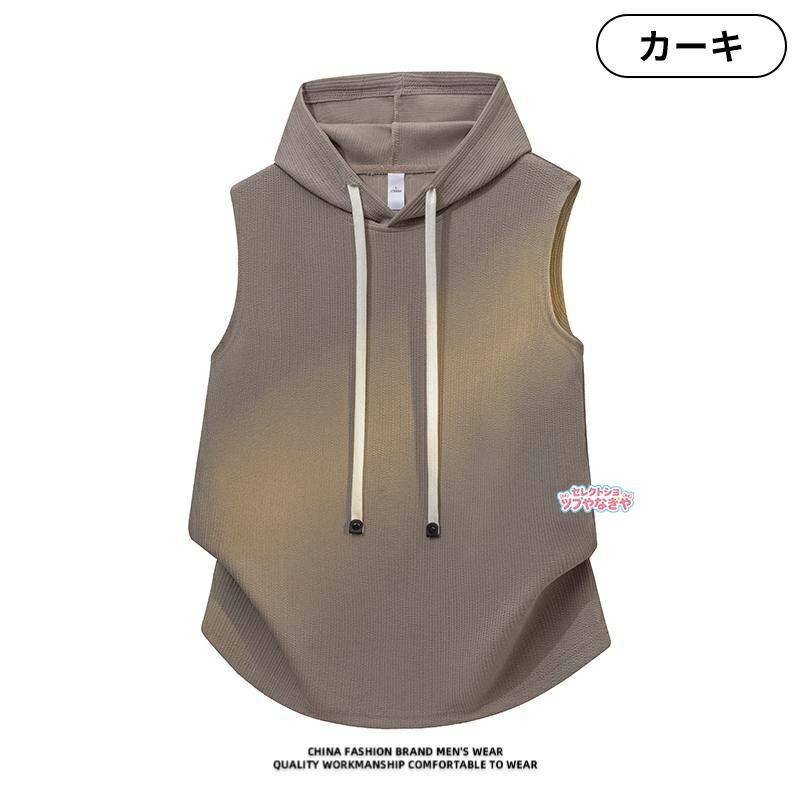 セットアップ メンズ 夏用 ノースリーブ パーカー ハーフパンツ 上下2