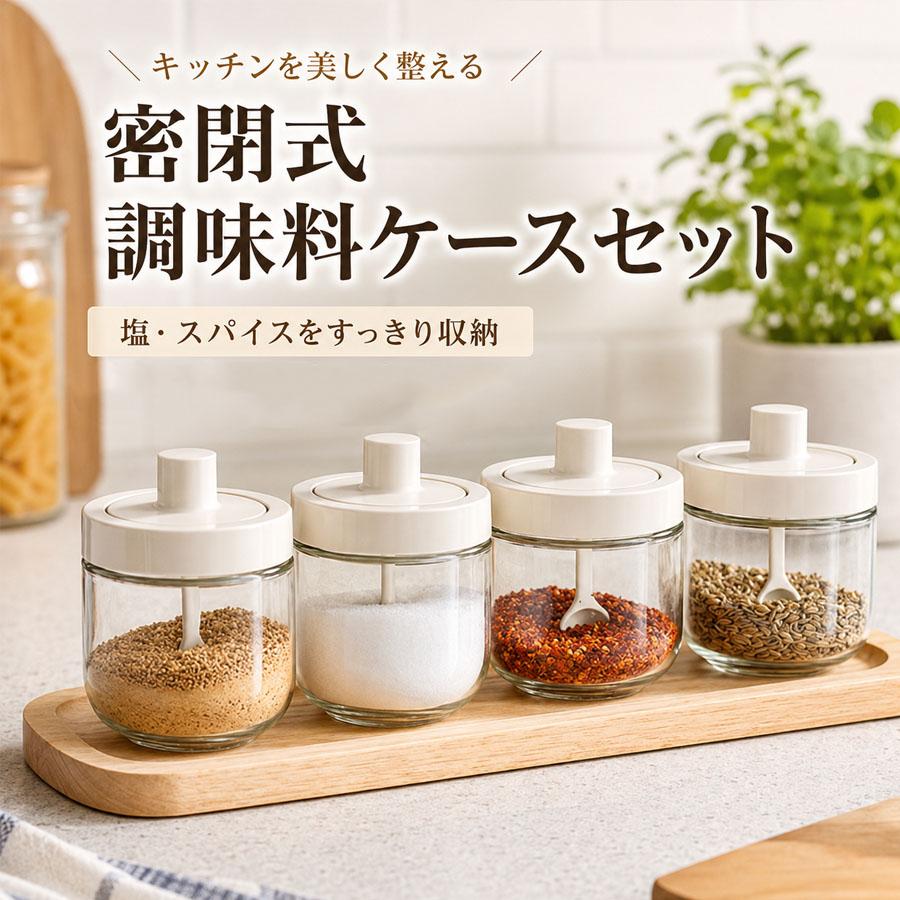調味料入れ 調味料容器 密閉容器 ガラス 砂糖入れ 塩入れ 調味料ケース