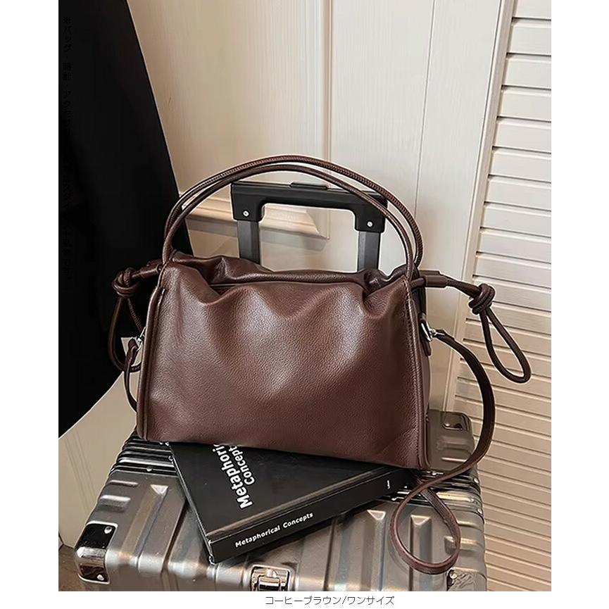 ショルダーバッグ レディース 3WAY 巾着バッグ ギャザーバッグ PU
