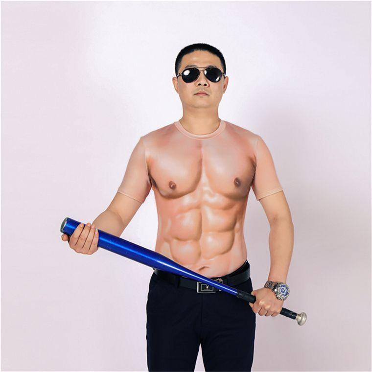 筋肉スーツ メンズ 筋肉Tシャツ タンクトップ 偽筋肉 偽腹筋 マッチョ