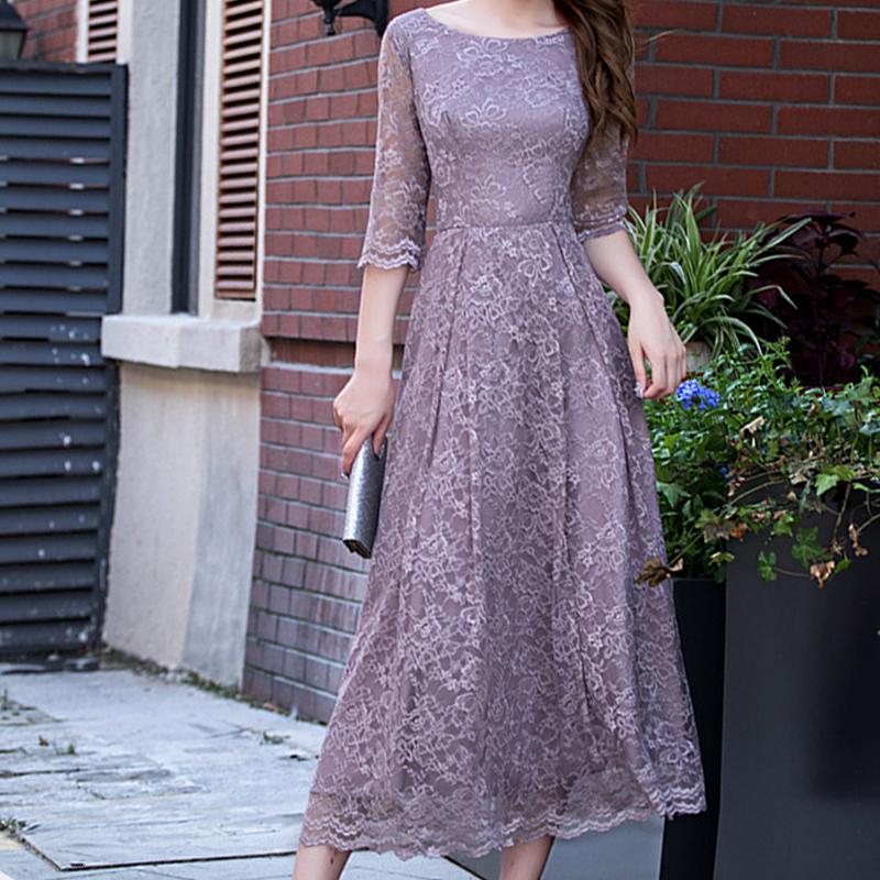 パーティードレス お呼ばれ ワンピース 結婚式 シフォン レース 刺繍