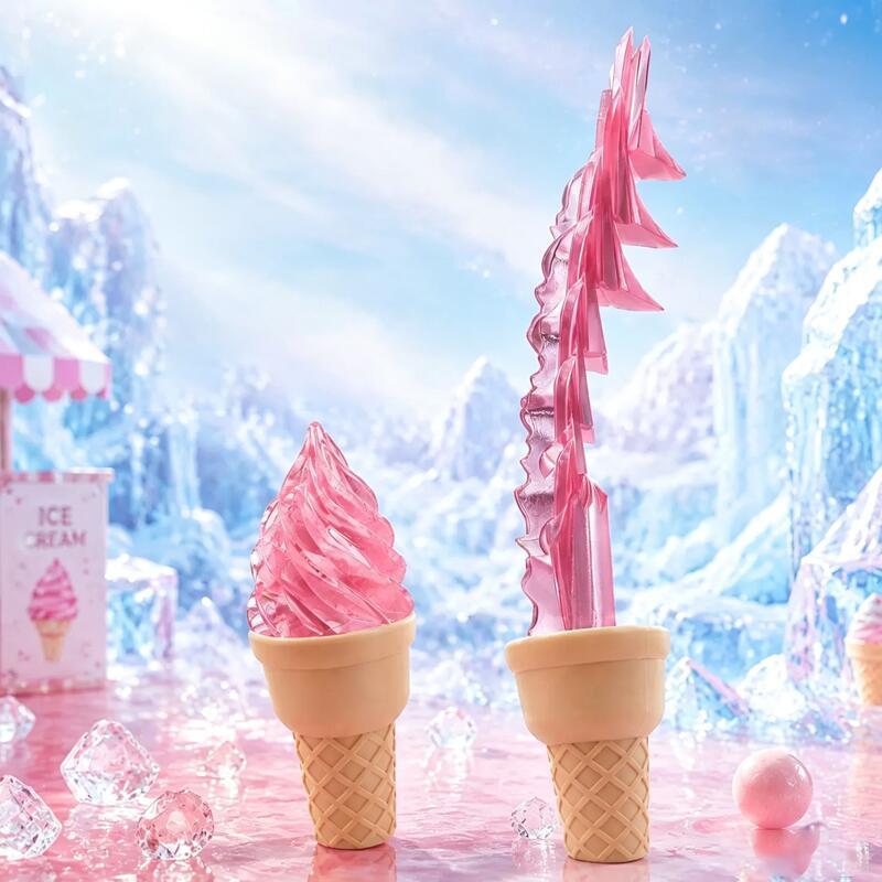 アイスクリームライト　パステルピンク　アメトイ　ファンシー　fancy アイスクリーム型 伸縮フィジェットトイ 変形トイ 手遊び おもちゃ