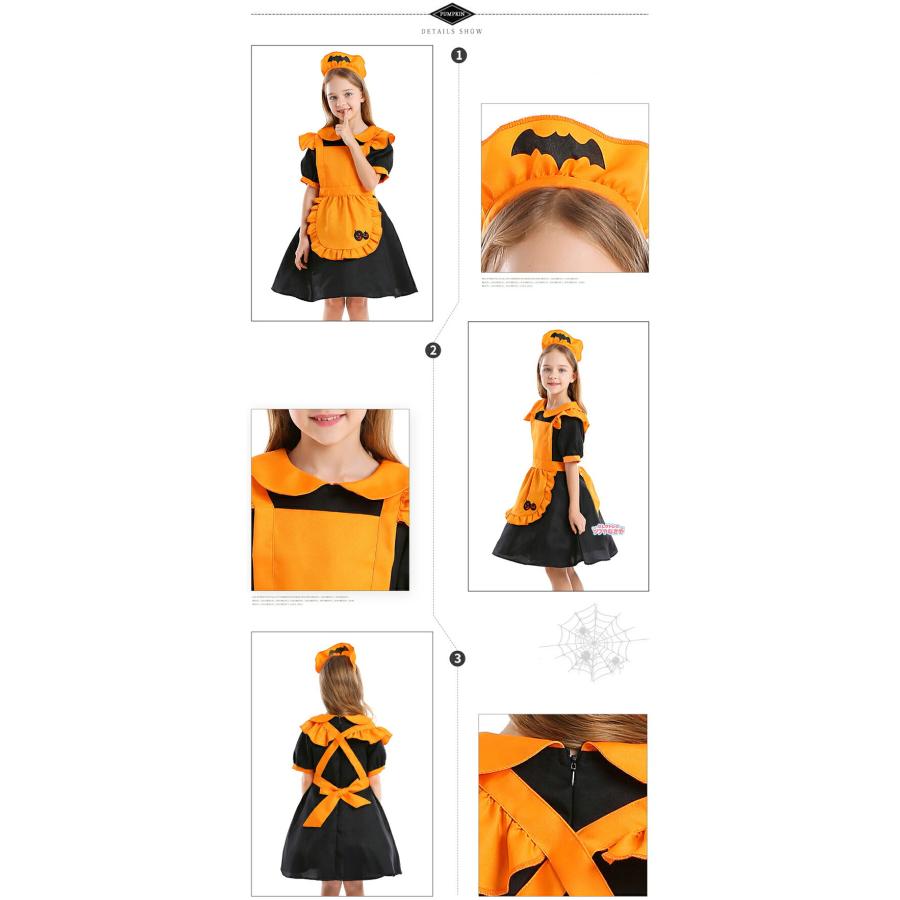ハロウィン 子供 キッズ 女の子 メイドコスチューム ウェイトレス