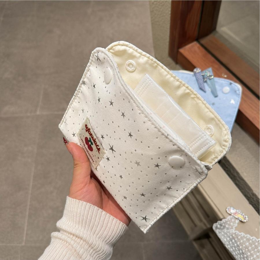サニタリーポーチ 生理用品ポーチ ナプキンポーチ 小物入れ 仕切り付き