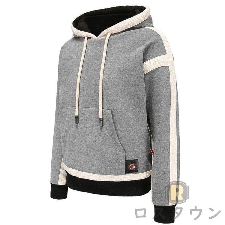 電熱ウェア 電熱ジャケット パーカー プルオーバー USB給電 スウェット