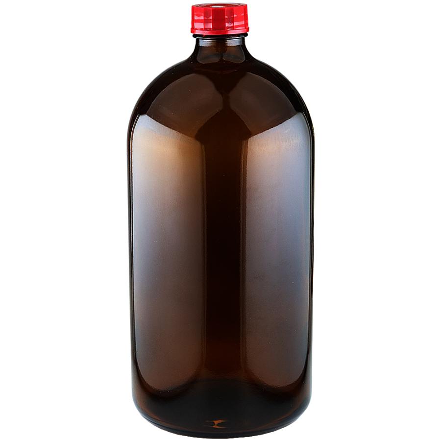 遮光瓶 中栓付 褐色 1000ml（1L）サイズ 詰め替え用ボトル ガラス瓶 空