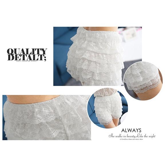 レディース ペチパンツ ペチコート キュロット ショート 8段 レース フリル インナー 下着イベント ch1073 |  | 04