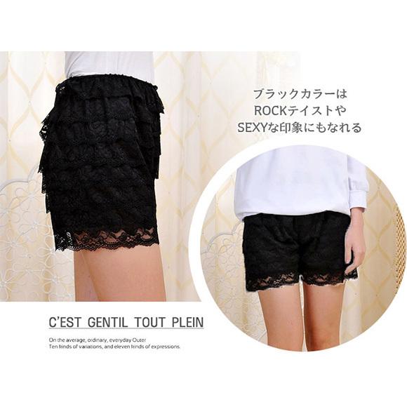 レディース ペチパンツ ペチコート キュロット ショート 8段 レース フリル インナー 下着イベント ch1073 |  | 09