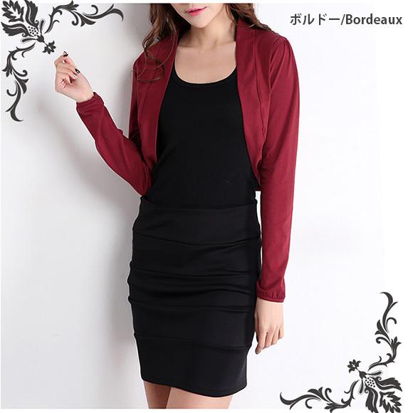 レディース ボレロ 長袖 カーディガン カットソー　羽織り 結婚式 パーティ フォーマル 着痩せ 冷房対策 春夏秋　ch1572 |  | 15