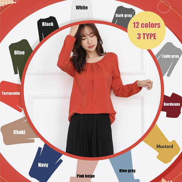 レディース チュニック ロングTシャツ ワンピース カットソー トップス 大きめサイズ 春夏秋 着痩せ ch1681 |  | 04