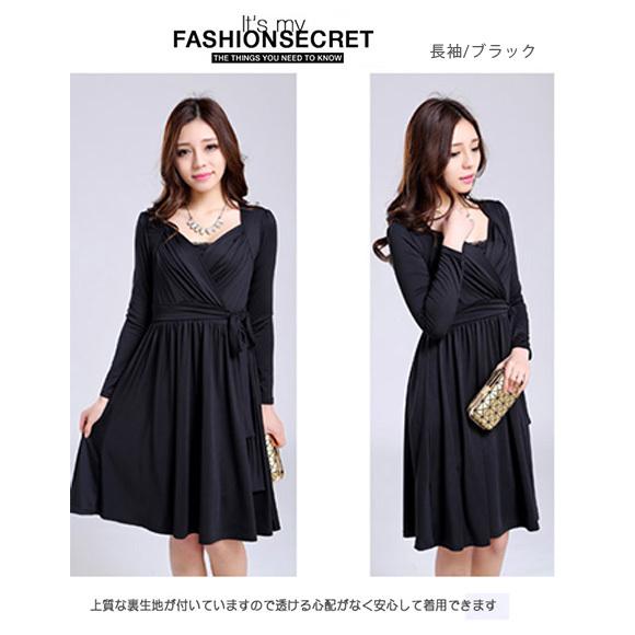 レディース ワンピース カシュクール リボン ウエストリボン 結婚式 華やか パーティ イベント　春夏秋 ch1706 |  | 08