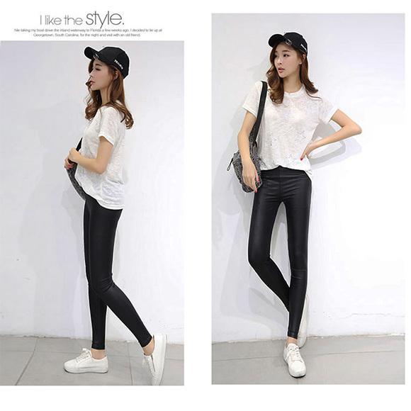 レディース レギンス パギンス フェイクレザー 無地 フェイクレザー 艶感 ダンス ボトム パンツ 春夏 ハロウィン 黒　ch1800 |  | 14