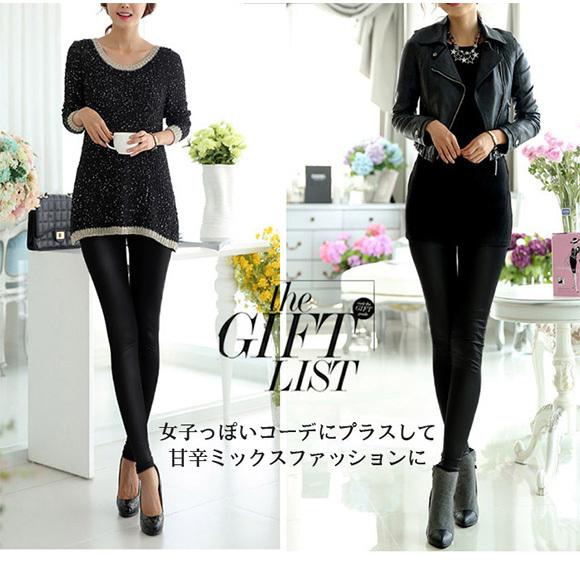 レディース レギンス パギンス フェイクレザー 無地 フェイクレザー 艶感 ダンス ボトム パンツ 春夏 ハロウィン 黒　ch1800 |  | 07