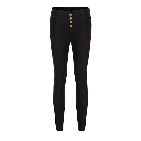レディース ボトム レギンス ストレッチ パンツ スキニー 黒 美脚 脚長 ボタン ペアルック 着痩せ M L XL 3L 4L 大きいサイズ 春夏秋冬  ch1869 |  | 05