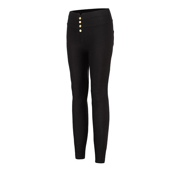 レディース ボトム レギンス ストレッチ パンツ スキニー 黒 美脚 脚長 ボタン ペアルック 着痩せ M L XL 3L 4L 大きいサイズ 春夏秋冬  ch1869 |  | 06