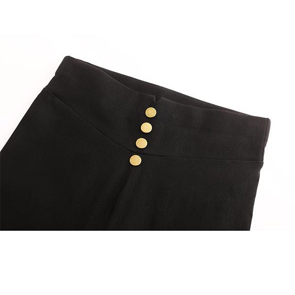 レディース ボトム レギンス ストレッチ パンツ スキニー 黒 美脚 脚長 ボタン ペアルック 着痩せ M L XL 3L 4L 大きいサイズ 春夏秋冬  ch1869 |  | 09