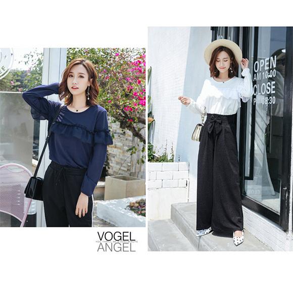 レディース トップス 長袖 フリル カットソー フリル袖 無地 コットン 通勤 OL 春夏秋冬 ch1886 |  | 18