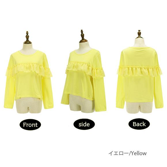 ルルロジェッタ フリルカットソー セール】アシンメトリーフリルTシャツ（Tシャツ/カットソー