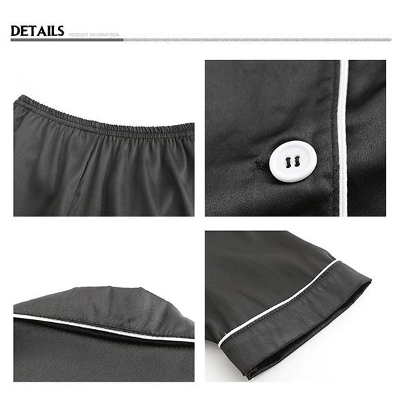 レディース パジャマ 半袖 2点セット ルームウエア インナー 部屋着 無地 サテン ナイトウェア 春夏 かわいい   ch1891 |  | 19