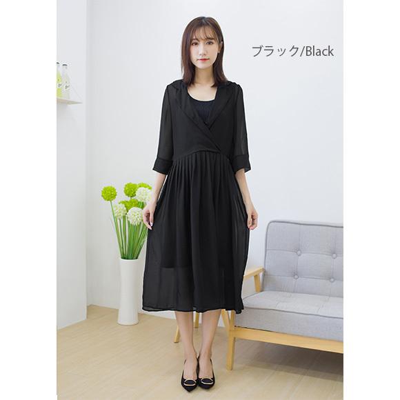 レディース ワンピース シフォン カシュクール 七分袖 2way インナーワンピース付き 春夏  大人可愛い おしゃれ ch1905 |  | 07