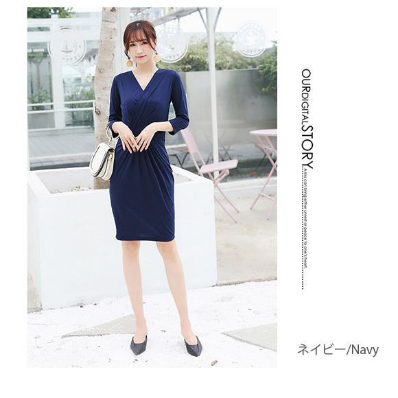 レディース ワンピース カシュクールワンピース 七分袖 パーティドレス SEXY ボディコンシャス 着痩せ スリム フォーマル 春夏秋 ch1907 |  | 12