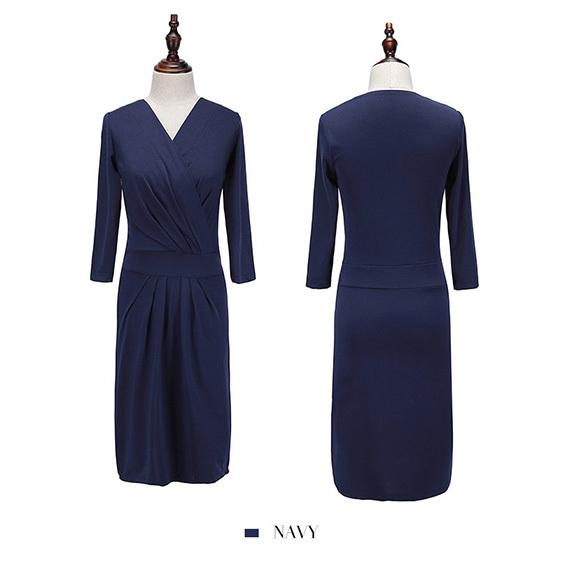 レディース ワンピース カシュクールワンピース 七分袖 パーティドレス SEXY ボディコンシャス 着痩せ スリム フォーマル 春夏秋 ch1907 |  | 14