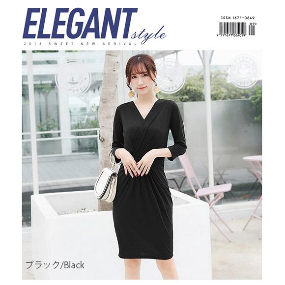 レディース ワンピース カシュクールワンピース 七分袖 パーティドレス SEXY ボディコンシャス 着痩せ スリム フォーマル 春夏秋 ch1907 |  | 05