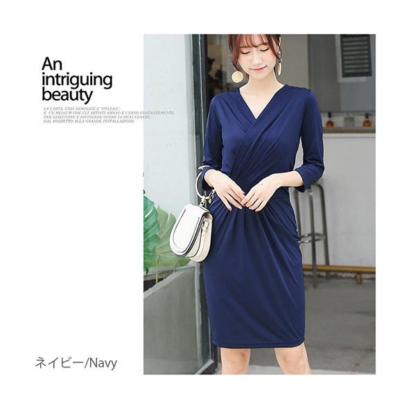 レディース ワンピース カシュクールワンピース 七分袖 パーティドレス SEXY ボディコンシャス 着痩せ スリム フォーマル 春夏秋 ch1907 |  | 10