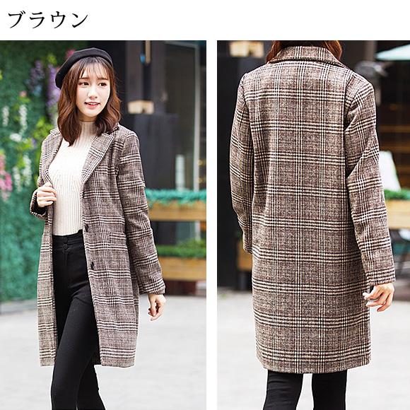 レディース チェスターコート ウールコート ロングコート ジャケット テーラード コート チェック柄 秋冬 暖かい 柔らかい トレンチ ch1921 |  | 06