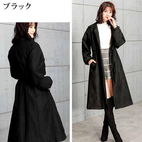 レディース ロングコート オーバーシルエット ライトアウター シンプル 無地 ボタン 膝丈 ch1962 |  | 07