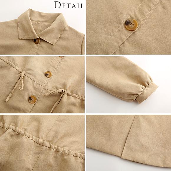 レディース ロングコート オーバーシルエット ライトアウター シンプル 無地 ボタン 膝丈 ch1962 |  | 09