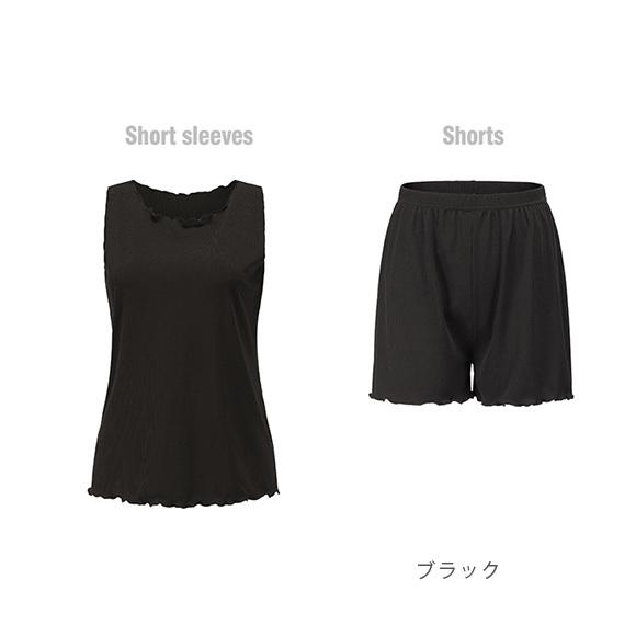 パジャマ レディース 上下セット ノースリーブ ナイトウェア ルームウェア 部屋着 無地 ショート丈 半ズボン ひんやり 涼しい ゆったり 春夏 ch1986 |  | 18