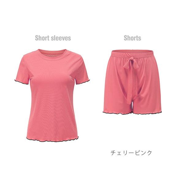 パジャマ レディース 上下セット 半袖 ナイトウェア ルームウェア 部屋着 無地 ショート丈 半ズボン ひんやり 涼しい ゆったり  大人可愛い 上品  春夏 ch1987 |  | 19
