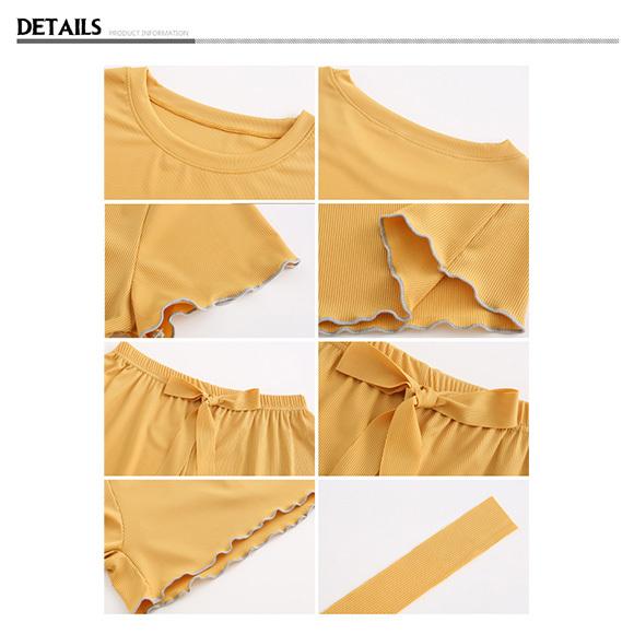 パジャマ レディース 上下セット 半袖 ナイトウェア ルームウェア 部屋着 無地 ショート丈 半ズボン ひんやり 涼しい ゆったり  大人可愛い 上品  春夏 ch1987 |  | 24