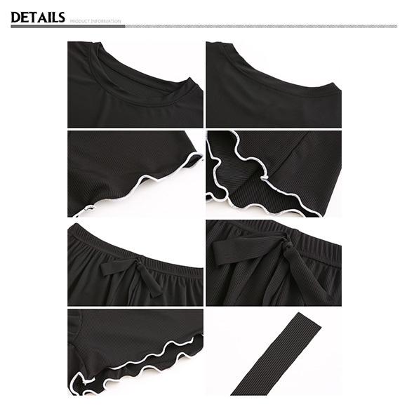 パジャマ レディース 上下セット 半袖 ナイトウェア ルームウェア 部屋着 無地 ショート丈 半ズボン ひんやり 涼しい ゆったり  大人可愛い 上品  春夏 ch1987 |  | 11