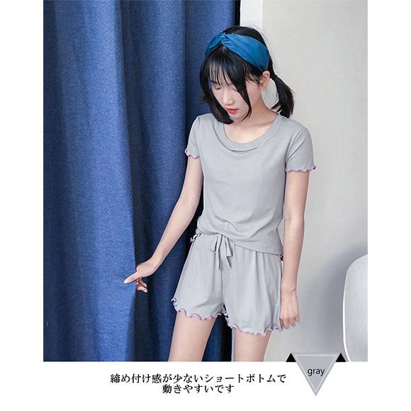 パジャマ レディース 上下セット 半袖 ナイトウェア ルームウェア 部屋着 無地 ショート丈 半ズボン ひんやり 涼しい ゆったり  大人可愛い 上品  春夏 ch1987 |  | 12