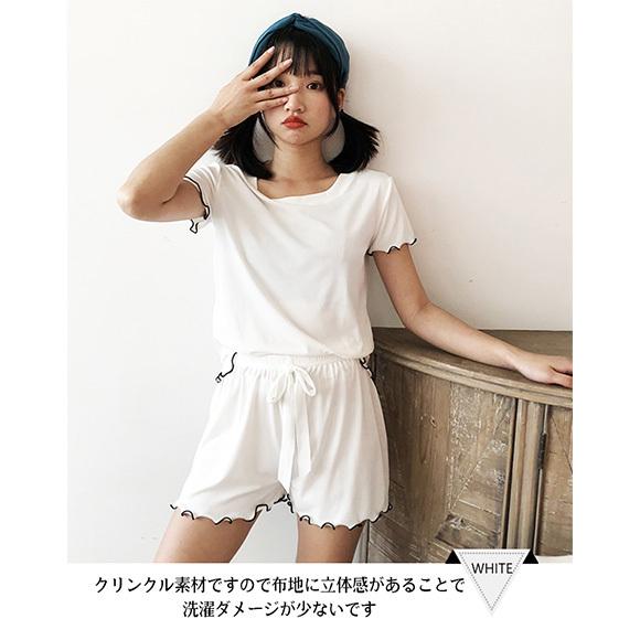 パジャマ レディース 上下セット 半袖 ナイトウェア ルームウェア 部屋着 無地 ショート丈 半ズボン ひんやり 涼しい ゆったり  大人可愛い 上品  春夏 ch1987 |  | 14