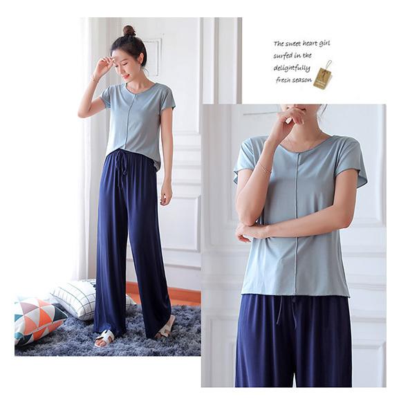 レディース Tシャツ 半袖 無地 カットソー  トップス半袖 ショート丈 春 薄手 楽ちん 夏 春夏 部屋着 ナイトウェア ルームウェア ch2007 |  | 13