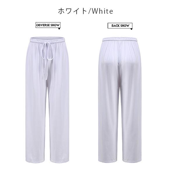 レディース ワイドパンツ ガウチョパンツ ロングパンツ ゆるパン ウエストゴム 薄手 部屋着 ルームウェア 春夏秋 無地 ch2009 |  | 18