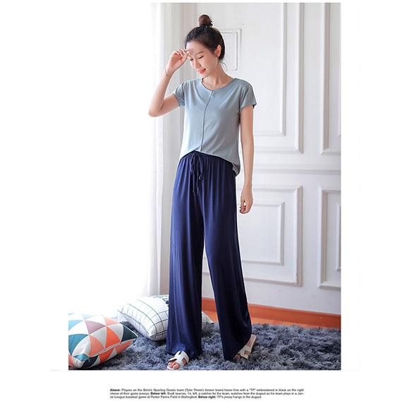 レディース ワイドパンツ ガウチョパンツ ロングパンツ ゆるパン ウエストゴム 薄手 部屋着 ルームウェア 春夏秋 無地 ch2009 |  | 13