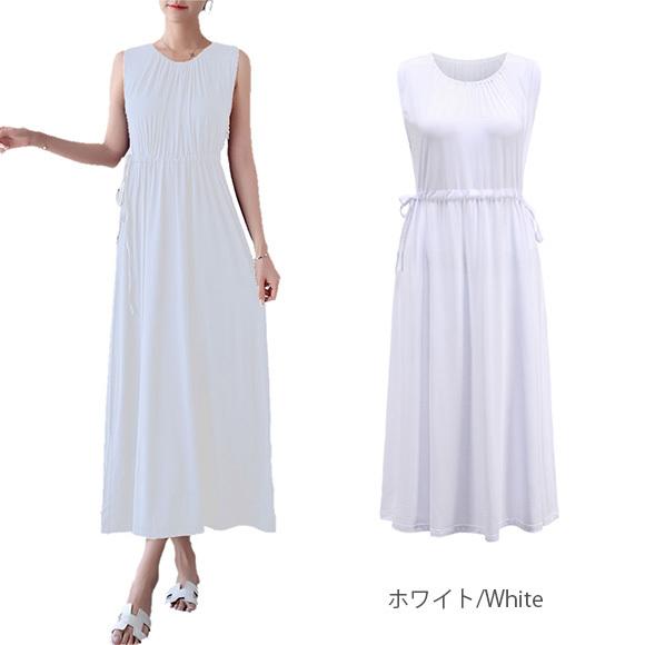 レディース ロングワンピース ノースリーブ ミモレ丈 ウエストゴム 無地 リゾート 上品 大人 可愛い おしゃれ カジュアル シンプル 春夏秋 ch2011 |  | 16