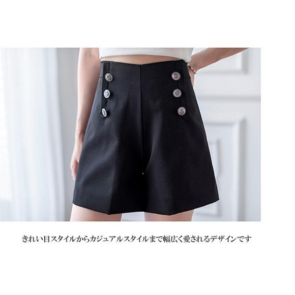 レディース パンツ ショートパンツ シンプル フレア  夏パンツ ショート丈 ボトムス 無地 黒 ブラック 春夏秋冬　ch2015 |  | 04