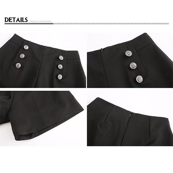 レディース パンツ ショートパンツ シンプル フレア  夏パンツ ショート丈 ボトムス 無地 黒 ブラック 春夏秋冬　ch2015 |  | 10