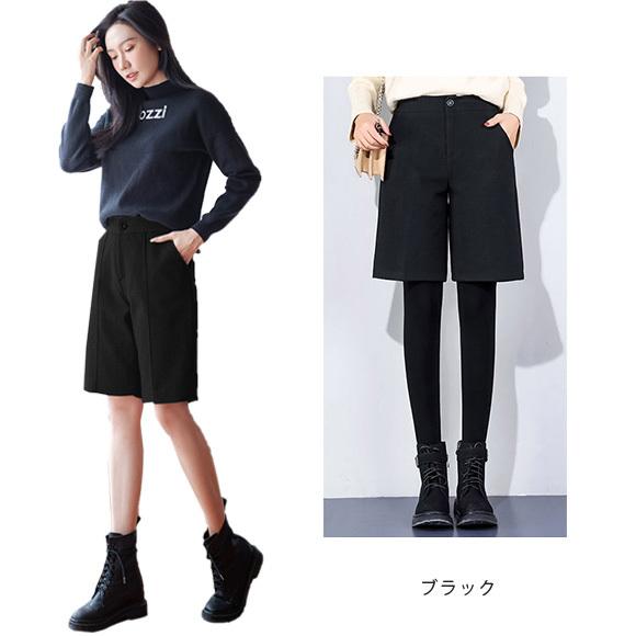 ハーフパンツ ウールタッチ センタープレス ショートパンツ 膝丈 ハーフパンツ ウールタッチ センタープレス ショートパンツ 膝丈