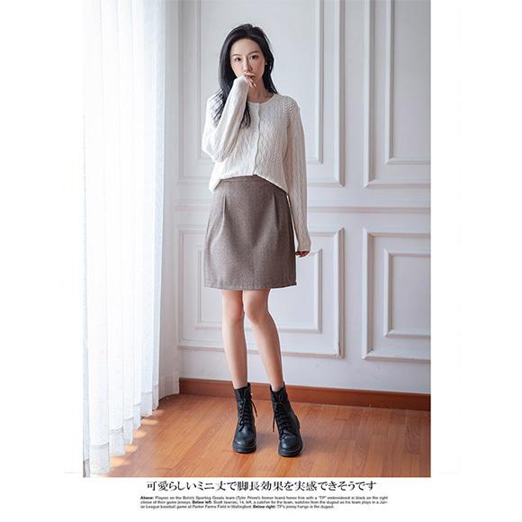 レディース タイトスカート ロング丈 ミニ丈　裏ボア 春 秋 冬ミニスカート タイト ペンシルスカート ボトム 膝上 厚手 ウエストゴム チェック柄 大人 ch2032 |  | 06